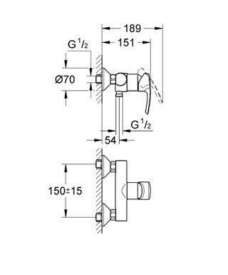 Eurostyle New Смеситель для душа, однорычажный
