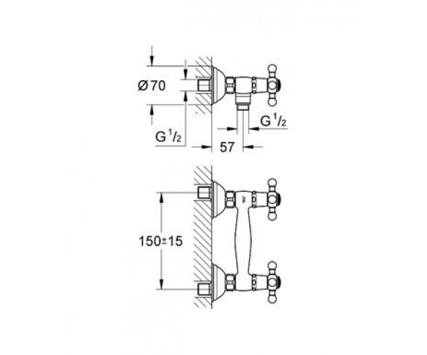 Sinfonia Смеситель для душа, двухвентильный