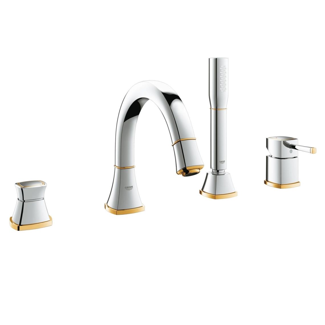 Змішувач для ванни Grohe Grandera, що вбудовується в борт, хром/золото (19936IG0)