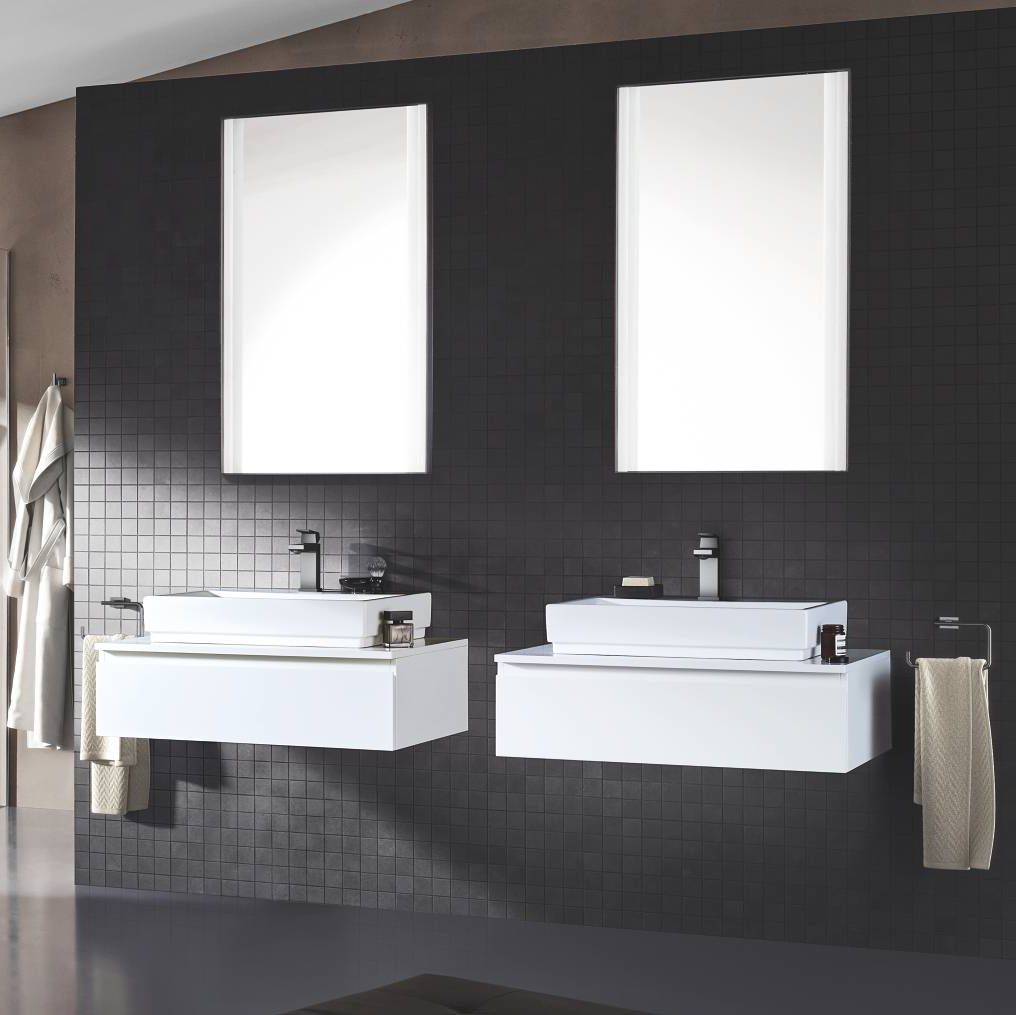 Змішувач для умивальника Grohe Eurocube M-Size, з донним клапаном, темний графіт (23445AL0)