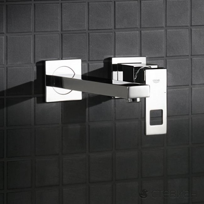 Змішувач для умивальника Grohe Eurocube M-Size, монтаж зі стіни, зовнішня частина, хром