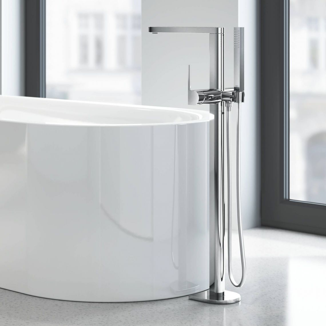 Змішувач для ванни підлоговий Grohe Plus, хром (23846003)