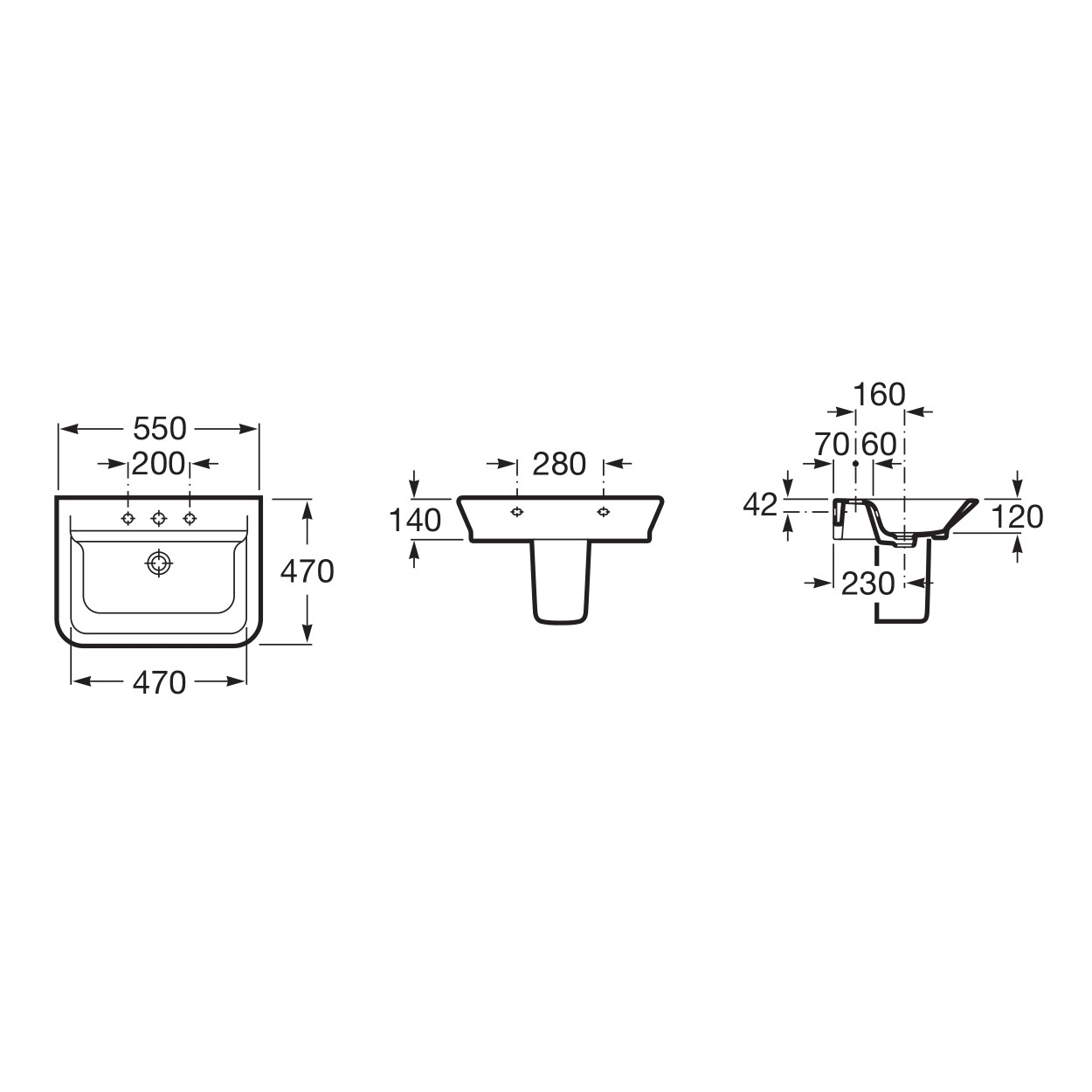GAP умывальник 55*47см