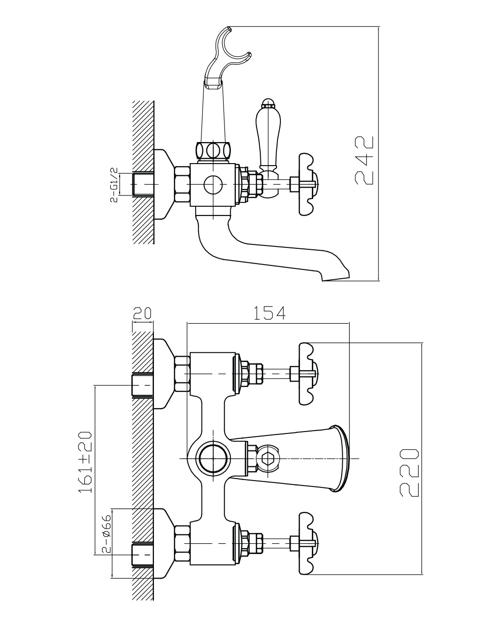 CUTHNA zlato двухвентильный смеситель для ванны, золото