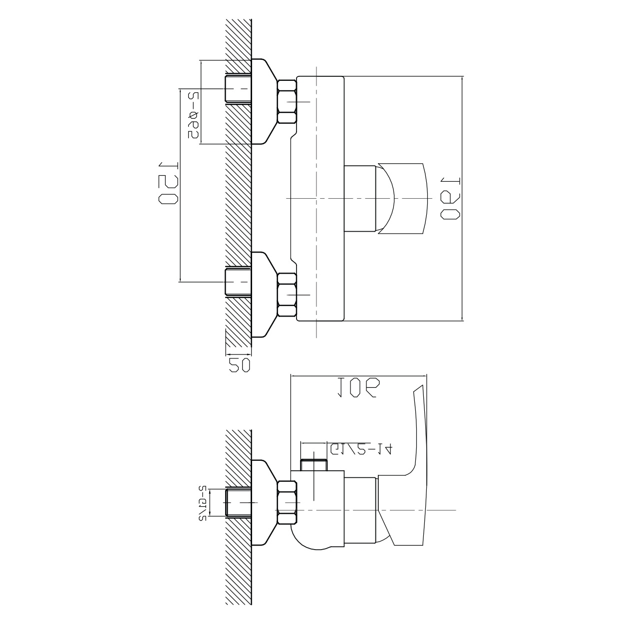 HORAK змішувач для душа, хром,40 мм