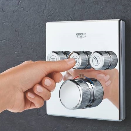 Термостат для душа прихованого монтажу Grohe Grohtherm SmartControl, зовнішня частина, хром