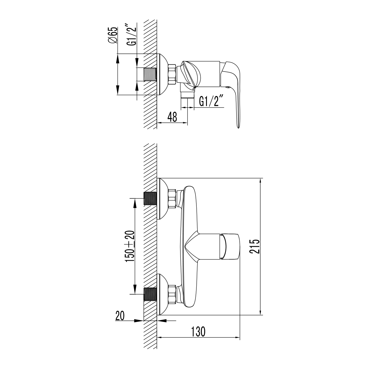 NOVA OPAVA змішувач для душа, хром, 35мм