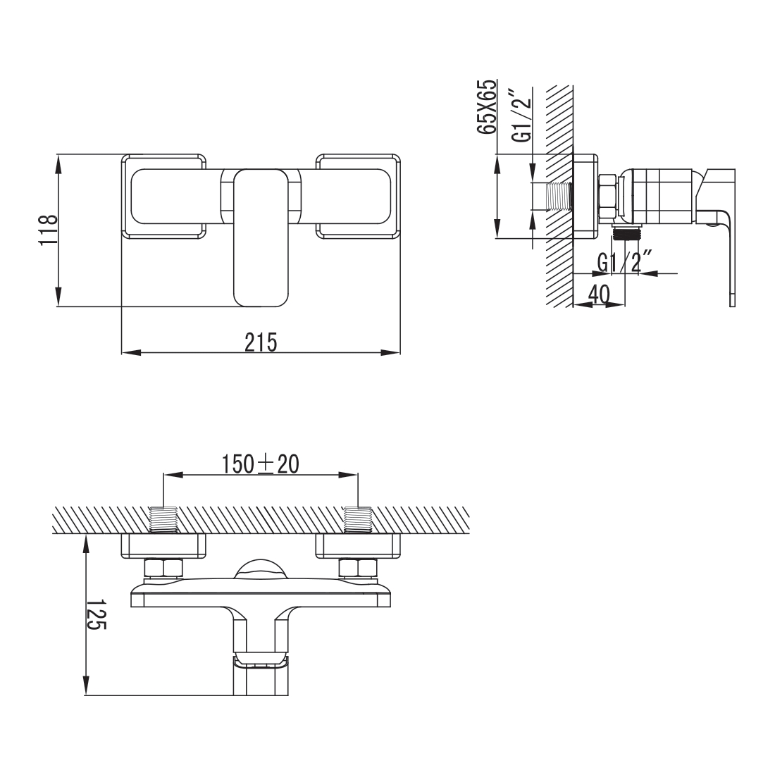 BILOVEC змiшувач до душа , хром, 35мм