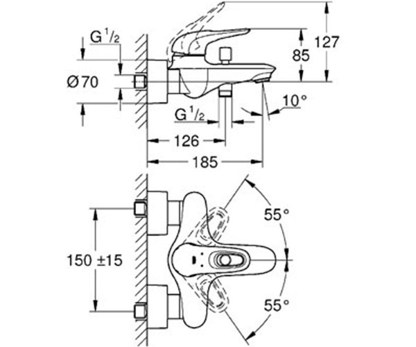 Змішувач для ванни Grohe Eurostyle New, білий (33591LS3)