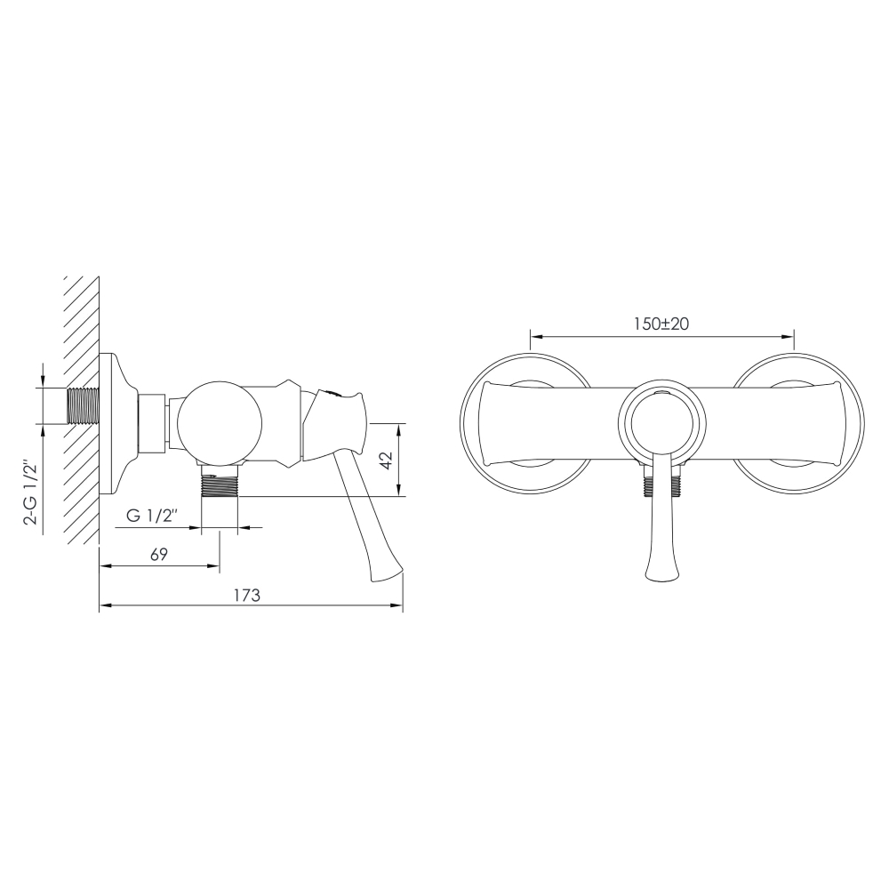 PODZIMA ZRALA змiшувач для душа, 35 мм