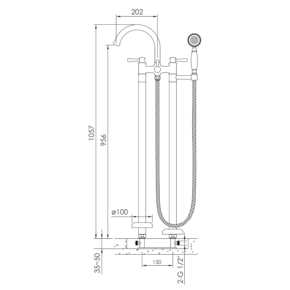 PODZIMA LEDOVE змiшувач для ванни окреморозташований