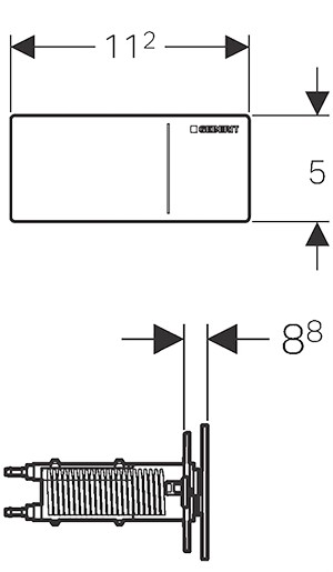 Type70 Дистанційна клавіша змиву, подвійний змив, для Sigma бачків 12 см, скло біле