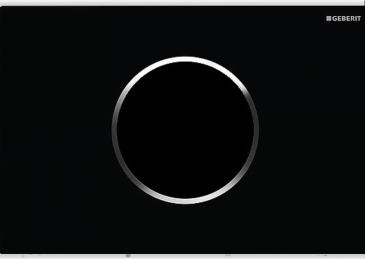 Sigma10 Змивна клавіша, безконтактний змив унітаза, 230В, подвійний автоматичний змив, чорний/хром, глянець/черный