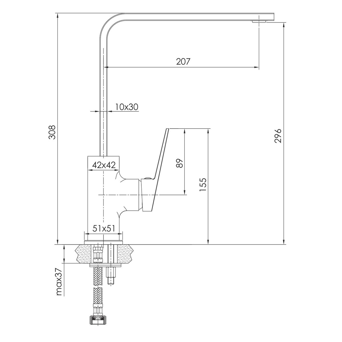 ELANTA змішувач для кухні, хром, 35мм