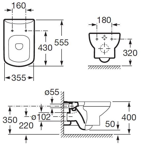 DAMA SENSO чаша подвесного унитаза