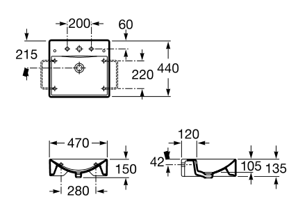 ДІВЕРТА умивальник 47 * 44см