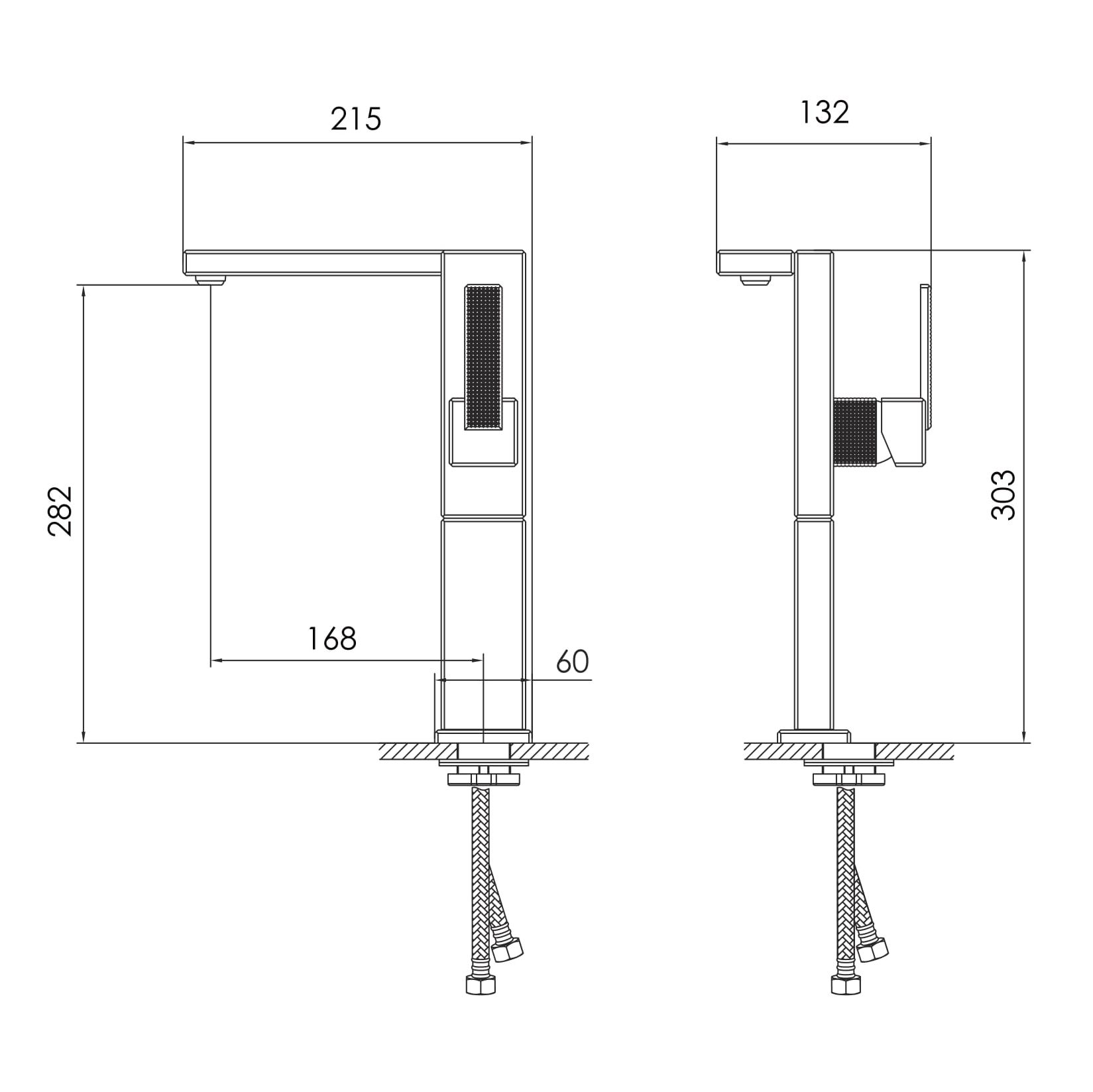 DEIRA змішувач для умивальника високий, шампань