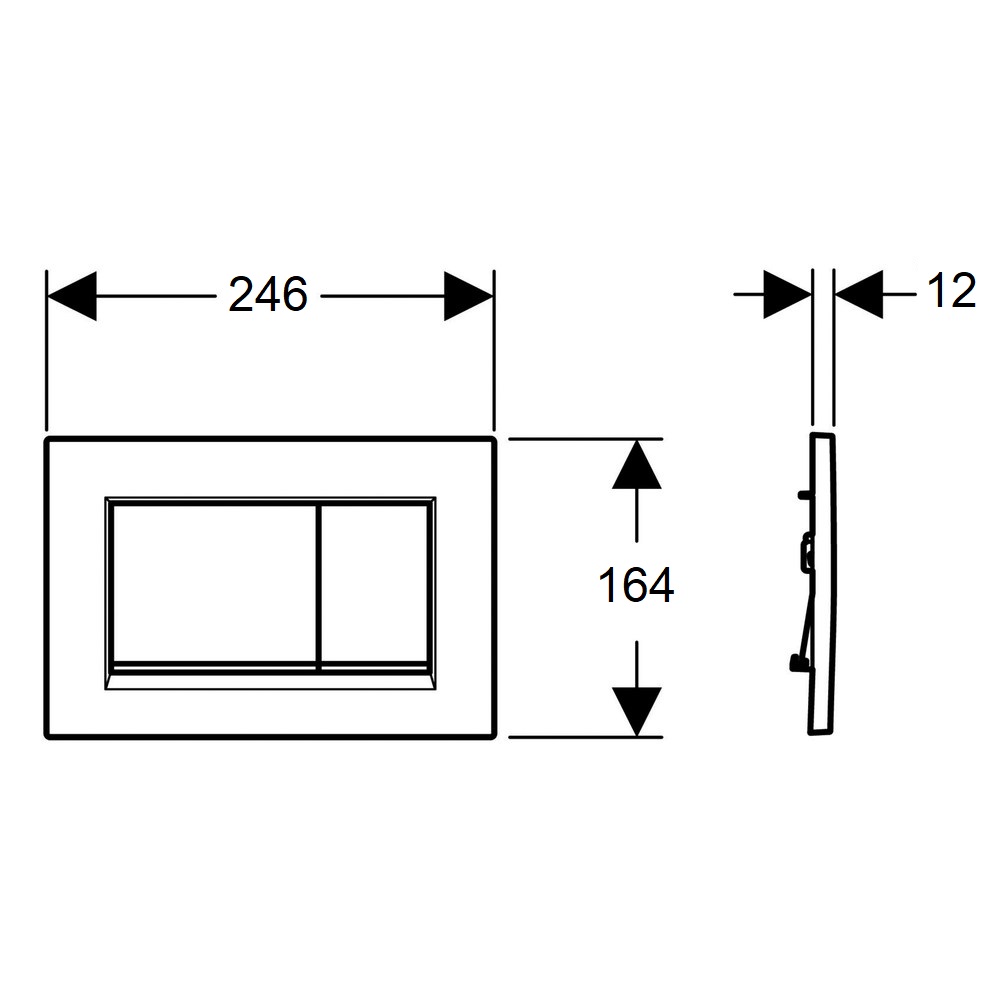 SIGMA30 змивна клавіша, подвійний змив: білий матовий, легко очищуване покриття, білий