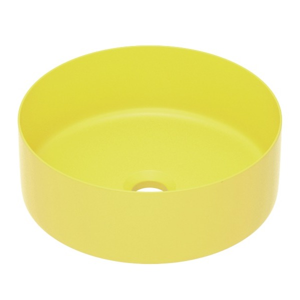 Умивальник накладний 35,8*35,8*13,7см круглий, matt yellow