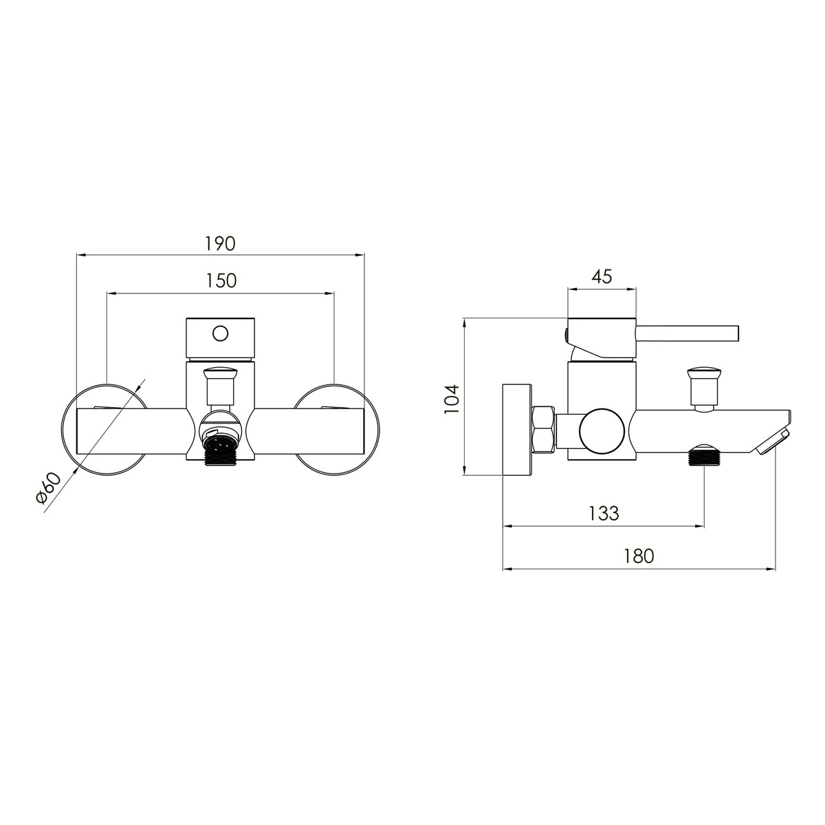 CRUZE змішувач для ванни, cromo