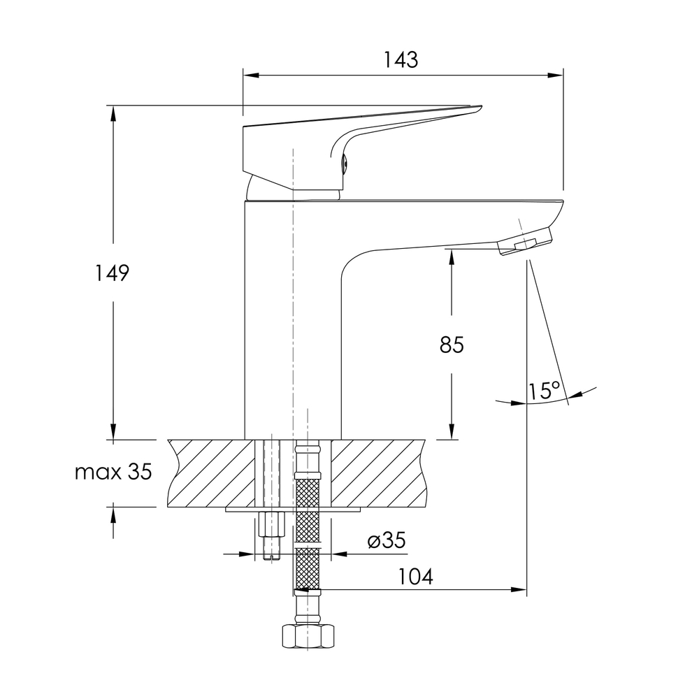 MODUS змішувач для умивальника, хром