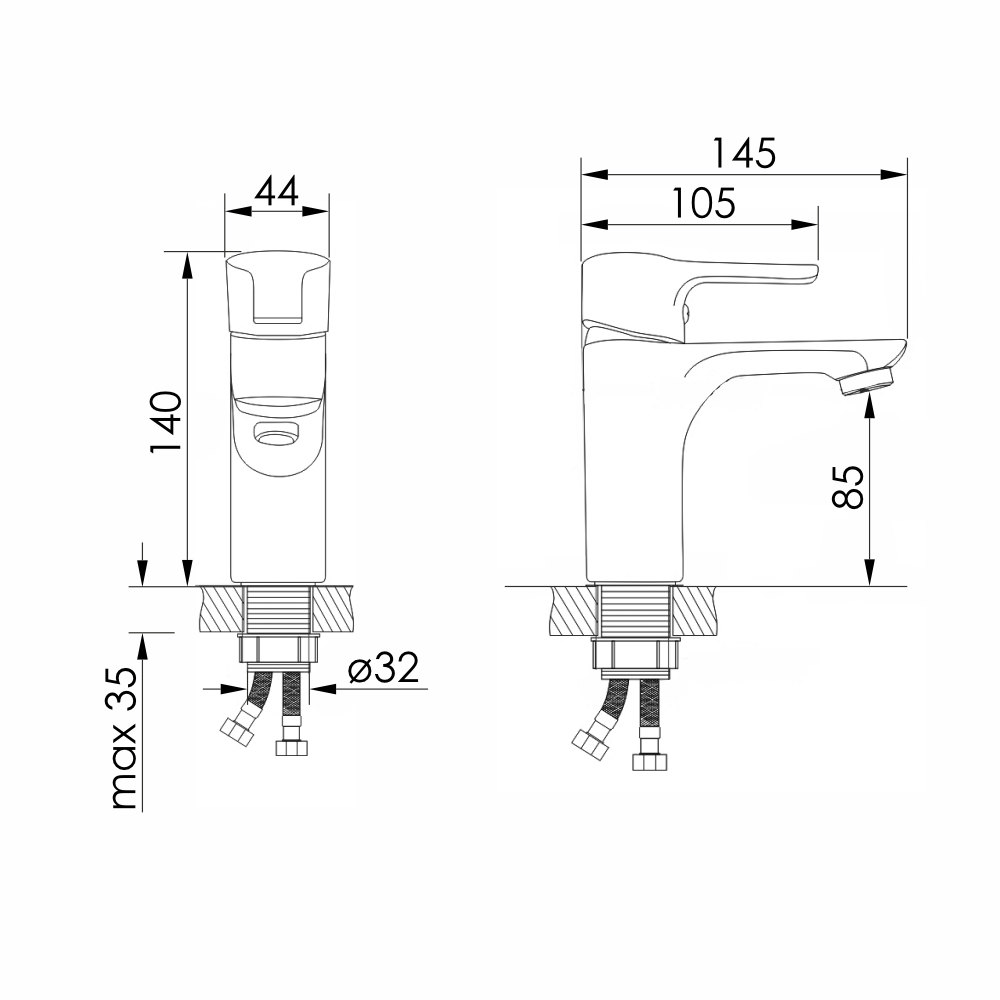 JARO змішувач для умивальника, хром
