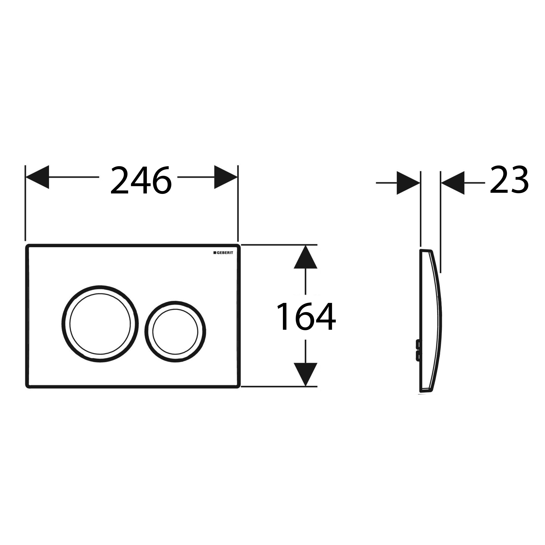 DELTA20 змивна клавіша, пластик, білий