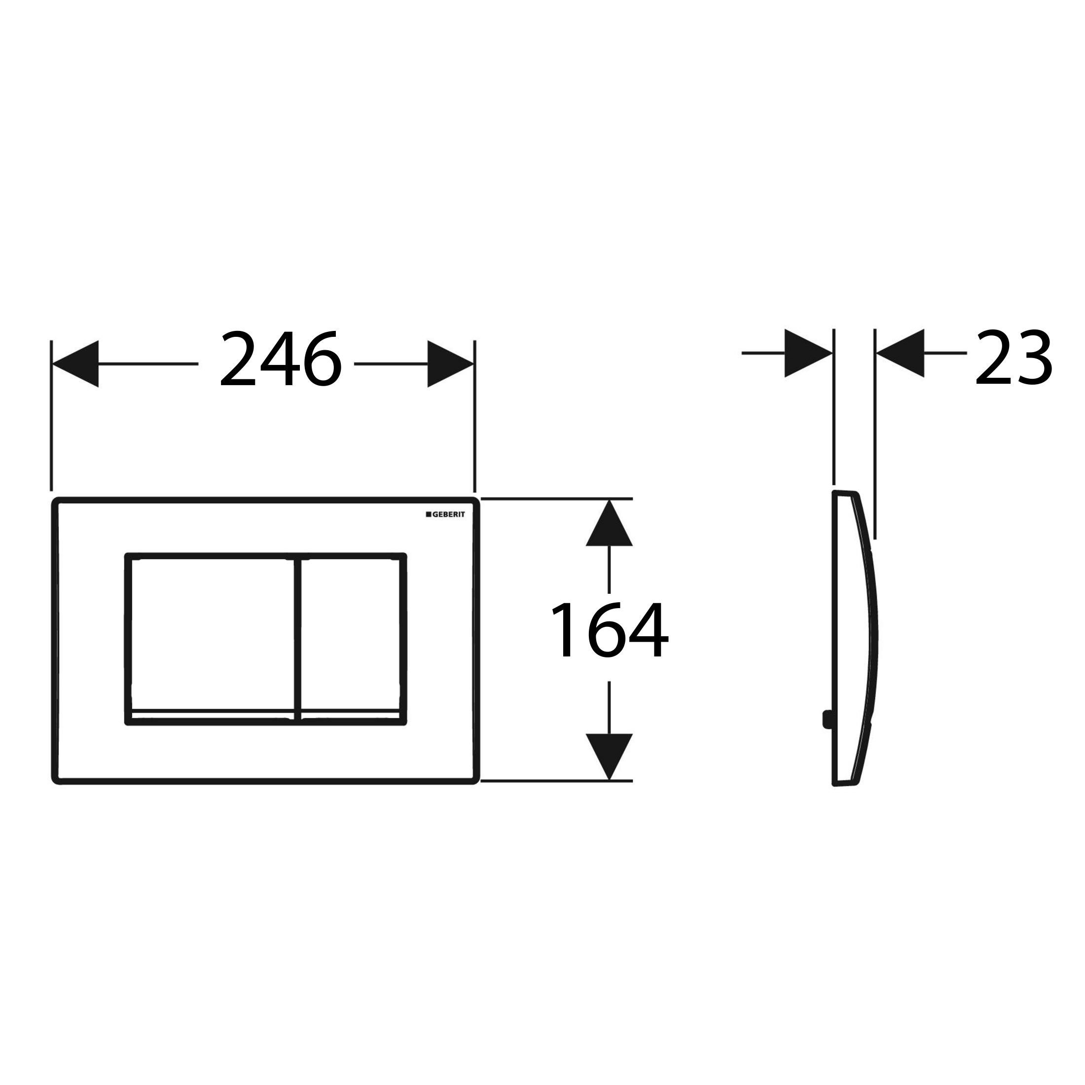 DELTA30 змивна клавіша, пластик, хром глянц.