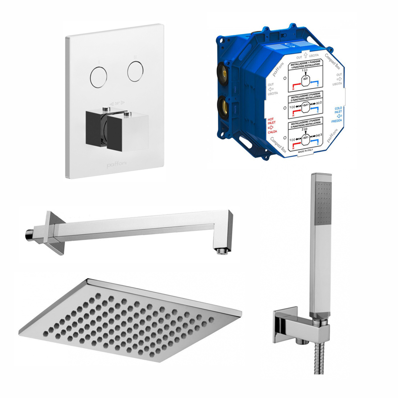 Душовий набір Paffoni Compact-T Quadro, хром (Kit Compact-T Quadro)