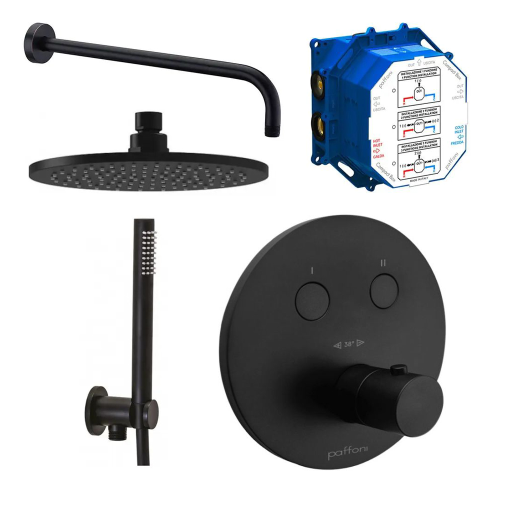 Душовий набір Paffoni Compact-T Tondo, чорний (Kit Compact-T Tondo Nero)