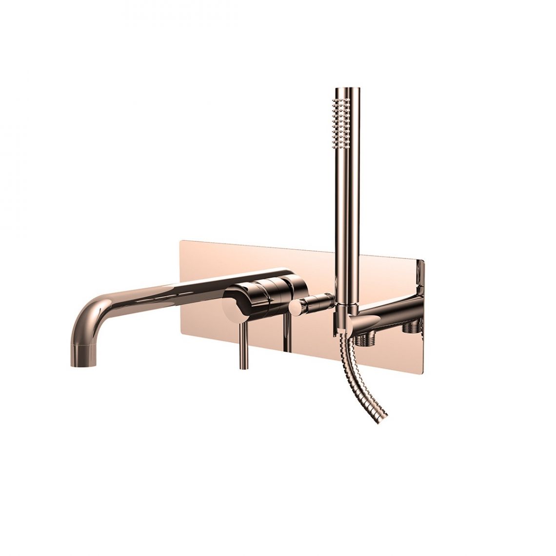 Змішувач для ванни прихованого типу Paffoni Light з натискним перемикачем, рожеве золото