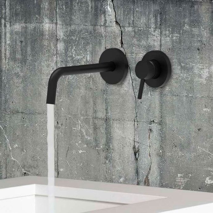 Змішувач для умивальника Paffoni Light, настінний, вилив 24.8 см, Steel Looking (LIG007ST70)