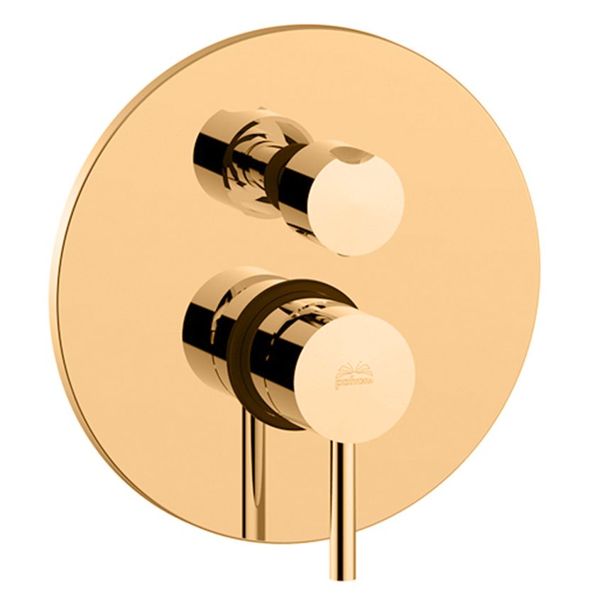 Змішувач для душа Paffoni Light прихованого монтажу на 3 споживача, медове золото