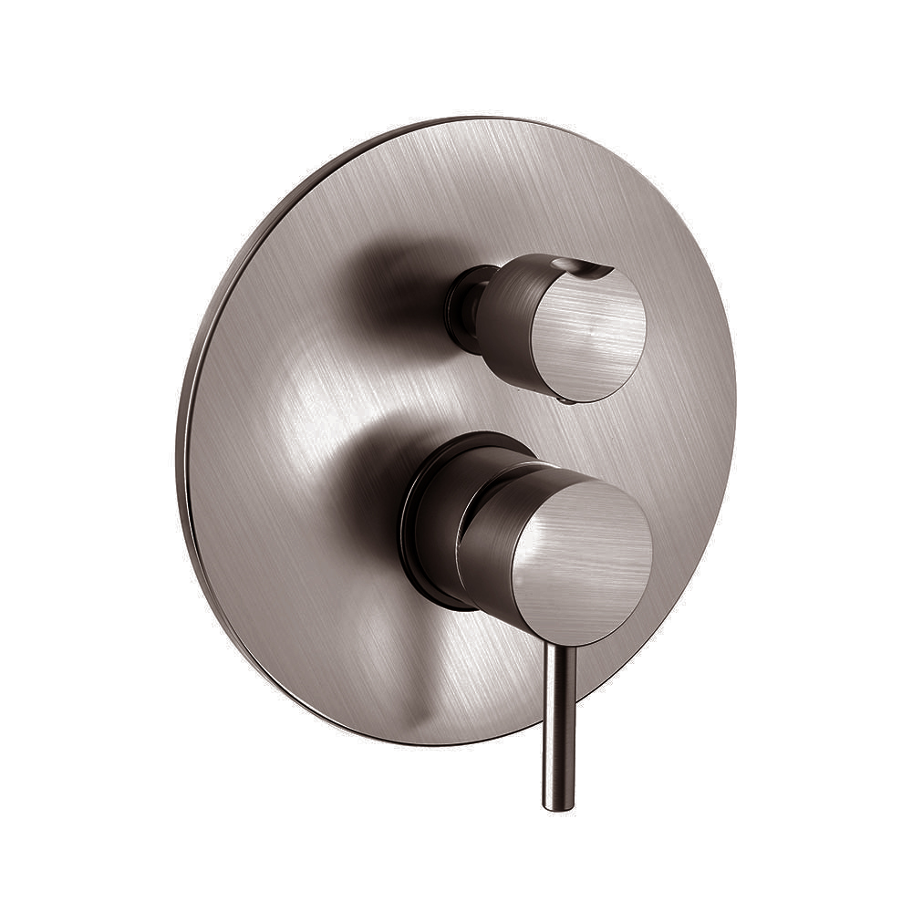 Змішувач для ванни/душу Paffoni Light, на 3 виходи, Brushed Black Nickel (LIG019NKNSP)