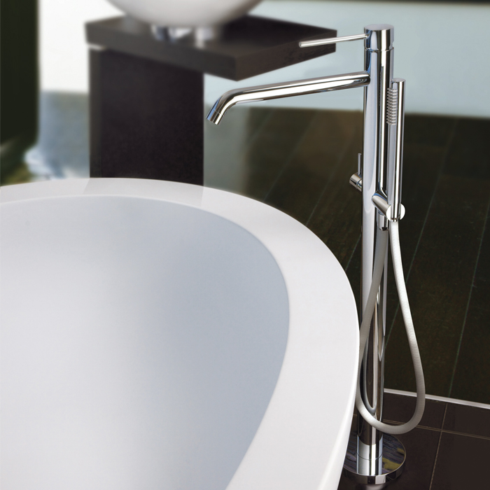 Змішувач стоїть окремо для ванни Paffoni Light, чорний матовий (LIG032NO)