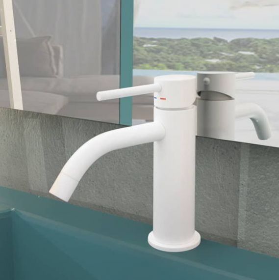 Змішувач для умивальника Paffoni Light без донного клапана, білий (LIG071BO)