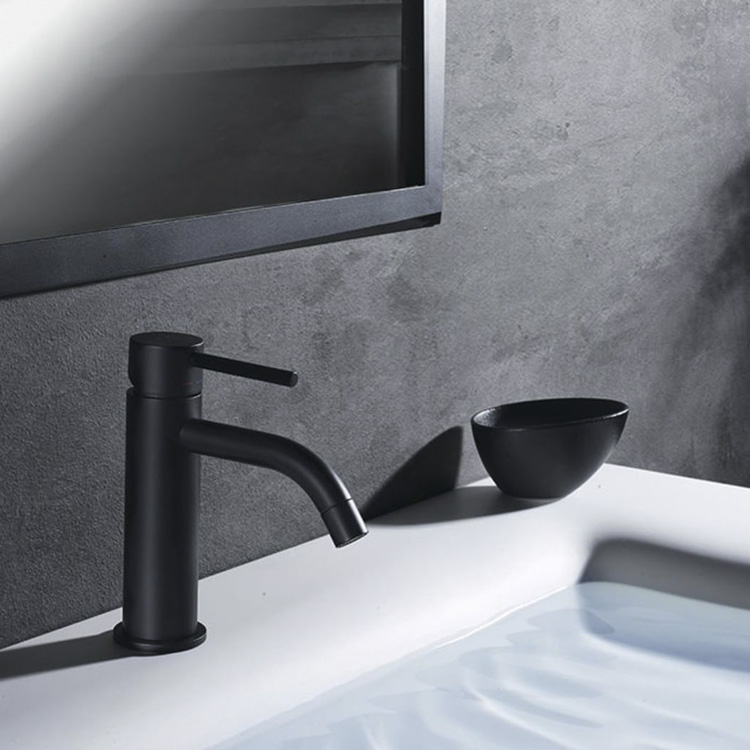 Змішувач для умивальника Paffoni Light без донного клапана, чорний матовий (LIG071NO)