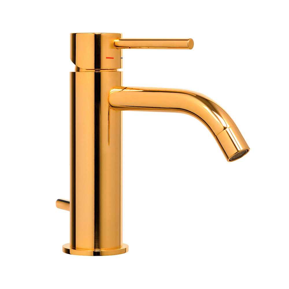 Змішувач для умивальника Paffoni Light з донним клапаном, Honey Gold (LIG075HG)