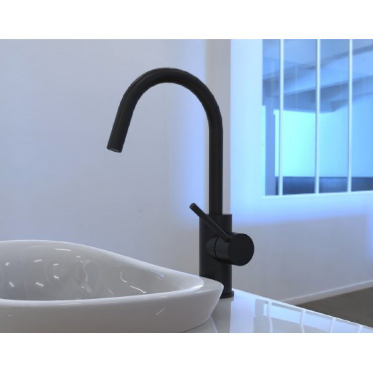 Змішувач для умивальника Paffoni Light без донного клапана, чорний матовий (LIG078NO)