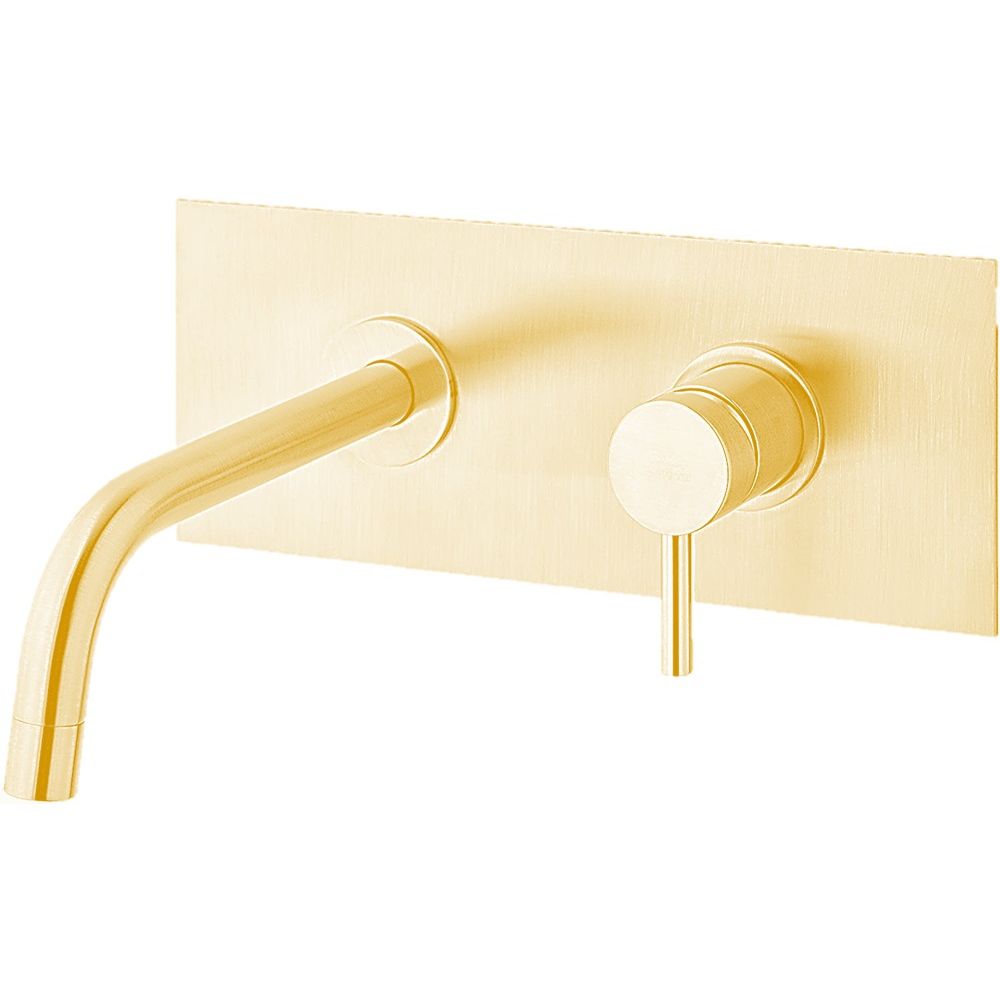 Змішувач для умивальника Paffoni Light, настінний, вилив 12.3 см, Brushed Honey Gold (LIG104HGSP)