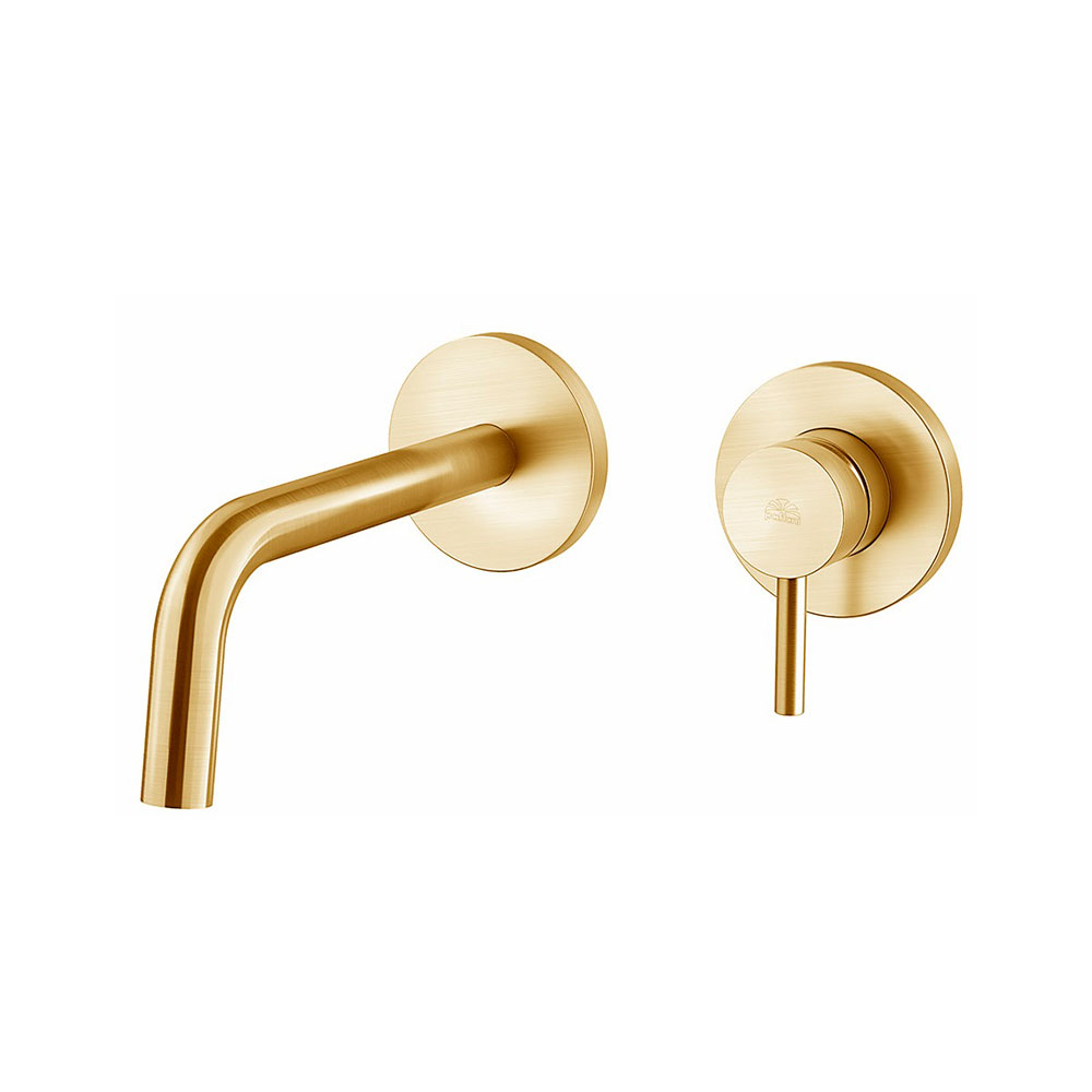 Змішувач для умивальника настінний Paffoni Light, вилив 24.8 см, Brushed Honey Gold (LIG106HGSP70)