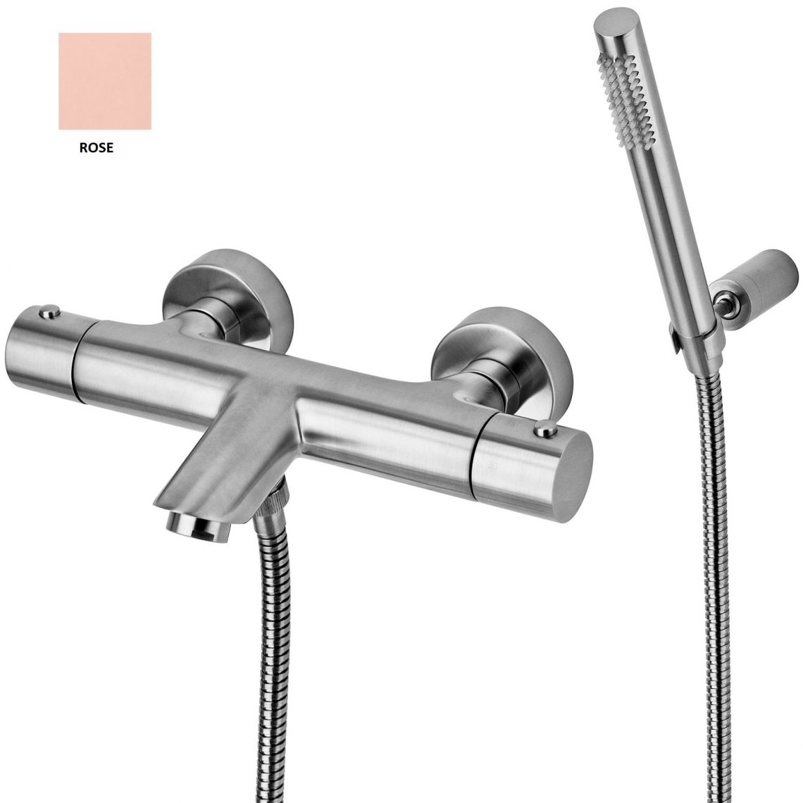 Змішувач для ванни / душа з термостатом Paffoni Light, рожеве золото