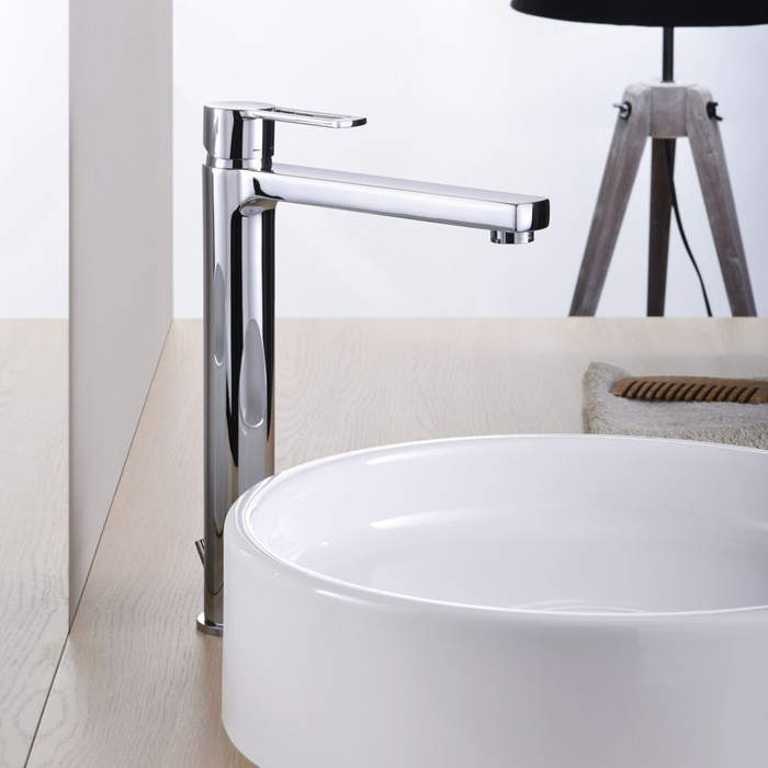 Змішувач для умивальника Paffoni Ringo високий, з донним клапаном, хром (RIN081KCR)