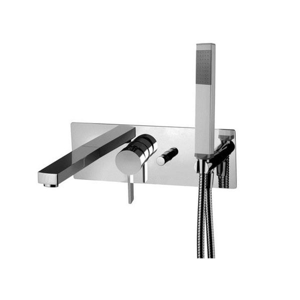 Змішувач для ванни Paffoni Rock з душовим гарнітуром, хром (RO001CR)