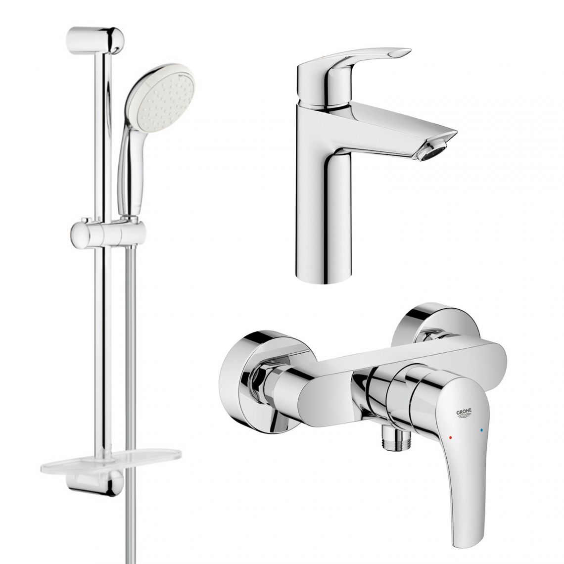 Набір змішувачів для ванни Grohe Eurosmart + New Tempesta 100, хром (UA123244M0)