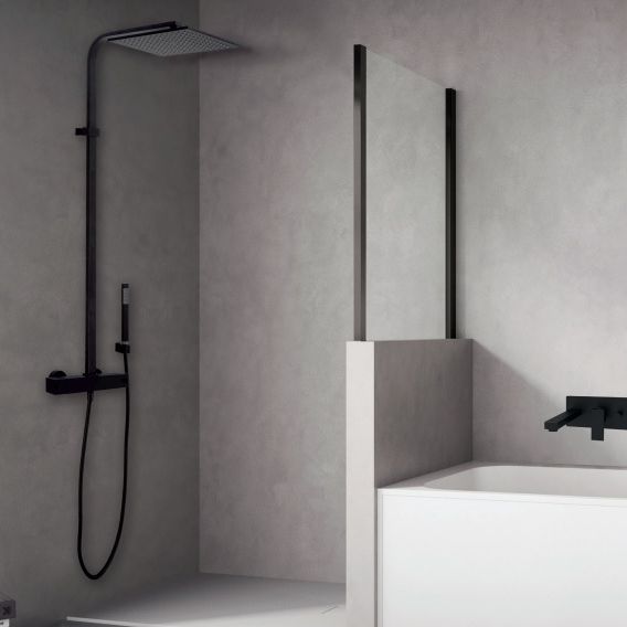 Душова стійка з термостатом Paffoni City, чорний матовий (ZCOL664NO)