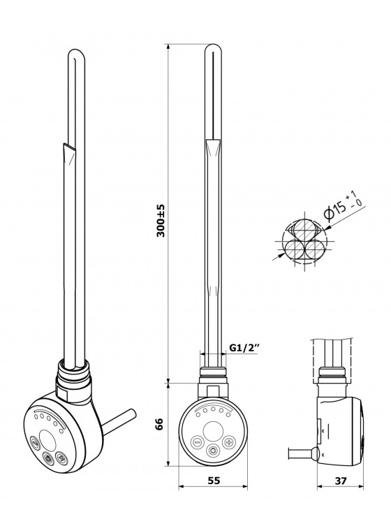 ТЕН MEG 300W для рушникосушки