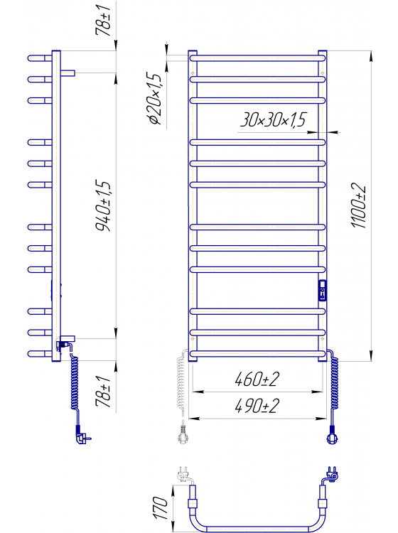 Преміум Стандарт-I 1100х500 TR K таймер-регулятор