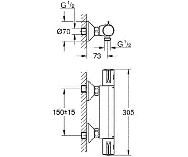 Термостат для душу Grohe Grohtherm 800, хром (34558000)