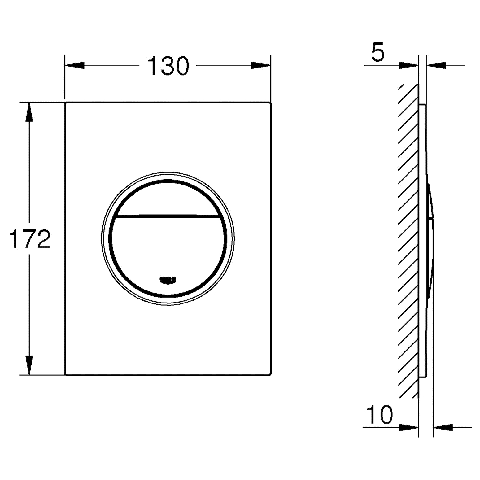 Nova Cosmopolitan Клавіша змиву (колір-матовий хром)